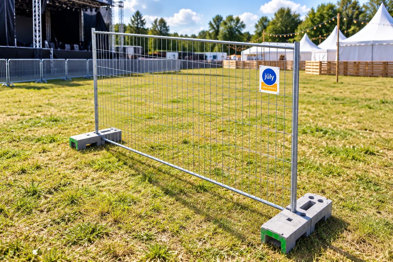 Hohe Absperrzäune bei einer Open-Air-Veranstaltung